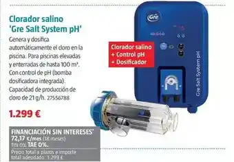 Bauhaus Clorador salino ' gre salt system ph' oferta
