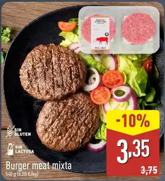 ALDI Burger meat mixta oferta