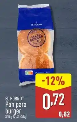 ALDI El horno - pan para burger oferta