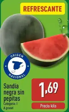 ALDI Sandia negra sin pepitas oferta