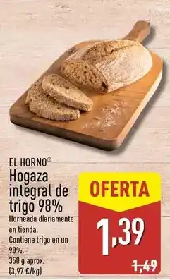 ALDI El horno - hogaza integral de trigo 98% oferta