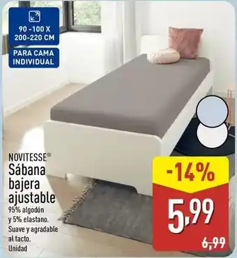 ALDI Novitesse - sabana bajera ajustable oferta