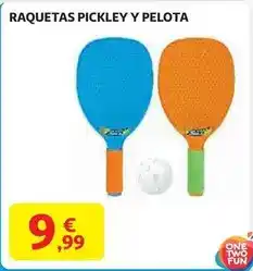Alcampo One two fun - raquetas pickley y pelota oferta