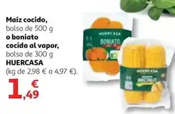 Alcampo Maiz cocido, bolsa de o boniato cocido al vapor oferta