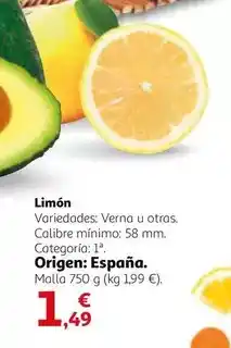Alcampo Origen - limón oferta