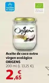 Alcampo Origen - aceite de coco extra virgen ecológico oferta