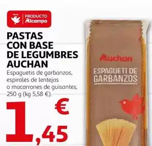 Alcampo Auchan - pastas con base de legumbres oferta