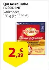 Alcampo Président - quesos rallados oferta