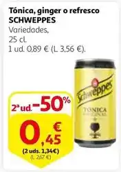 Alcampo Schweppes - tònica, ginger o refresco oferta