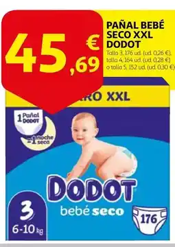 Alcampo Dodot - pañal bebé seco xxl oferta