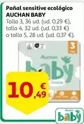 Alcampo Auchan - pañal sensitive ecologico oferta