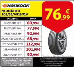 Alcampo Hankook - neumatico 205/55/vr16 91v oferta
