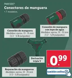 Lidl Parkside - conexion de manguera oferta