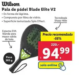 Lidl Wilson - pala de padel blade elite v2 oferta