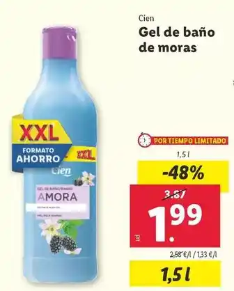 Lidl Cien - gel de bano de moras oferta