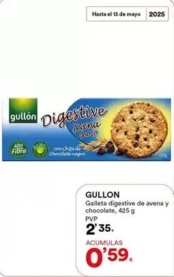 SUPER AMARA Gullón - galleta digestive de avena y chocolate oferta