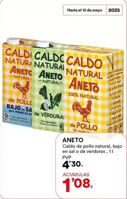 SUPER AMARA Aneto - caldo de pollo natural, bajo en sal o de verduras oferta