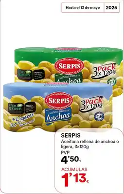 SUPER AMARA Serpis - aceituna rellena de anchoa o ligera oferta