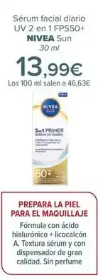 Carrefour Nivea - sérum facial diario uv 2 en 1 fps50+ sun oferta