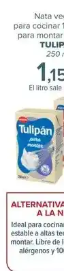 Carrefour Tulipán - nata vegetal para cocinar 15% mg o para montar 31% mg oferta