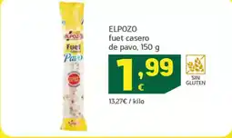 HiperDino ELPOZO fuet casero de pavo oferta
