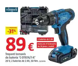 Bauhaus Scheppach - taladro atornillador de batería 'c-dtb74/1-x' oferta