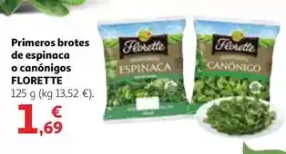 Alcampo Florette - primeros brotes de espinaca o canónigos oferta