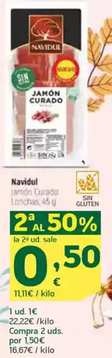 HiperDino NAVIDUL Jamón Curado Lanchas oferta
