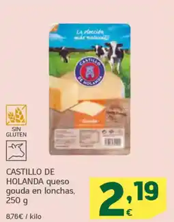 HiperDino CASTILLO DE HOLANDA queso gouda en lonchas, oferta