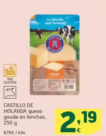 HiperDino CASTILLO DE HOLANDA queso gouda en lonchas, oferta