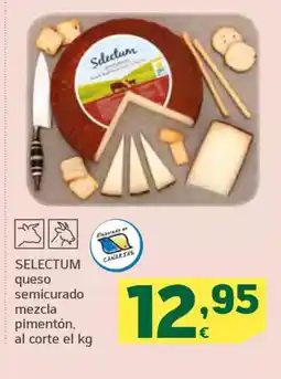 HiperDino SELECTUM queso semicurado mezcla pimentón oferta