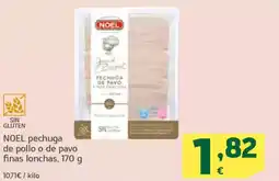HiperDino NOEL pechuga de pollo o de pavo finas lonchas oferta