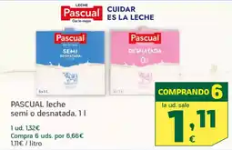 HiperDino PASCUAL leche semi o desnatada oferta