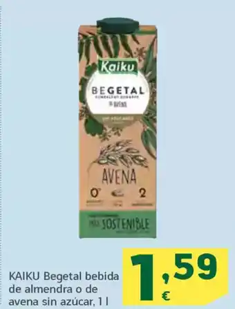 HiperDino KAIKU Begetal bebida de almendra o de avena sin azúcar oferta