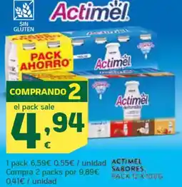HiperDino ACTIMEL sabores oferta
