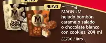 HiperDino MAGNUM helado bombón caramelo salado o chocolate blanco con cookies oferta