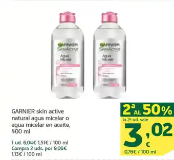 HiperDino GARNIER skin active natural agua micelar o agua micelar en aceite oferta