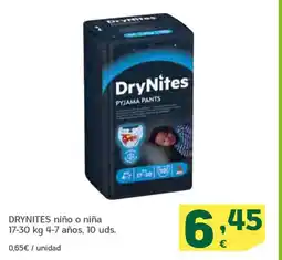 HiperDino DRYNITES niño o niña 17-30 kg 4-7 años, 10 uds. oferta