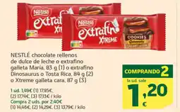 HiperDino NESTLÉ chocolate rellenos de dulce de leche o extrafino galleta Maríao oferta