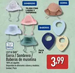ALDI LILY & DAN Gorra/Sombrero Baberos de muselina oferta