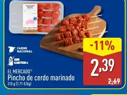 ALDI EL MERCADO Pincho de cerdo marinado oferta