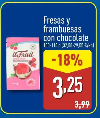 ALDI Fresas y frambuesas con chocolate oferta