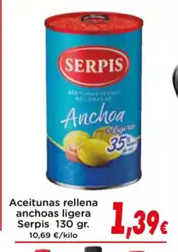 Proxi SERPIS Aceitunas rellena anchoas ligera oferta
