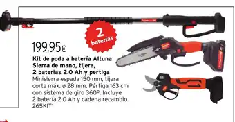 Cadena88 Kit de poda a batería Altuna Sierra de mano, tijera, 2 baterias 2.0 Ah y pertiga oferta