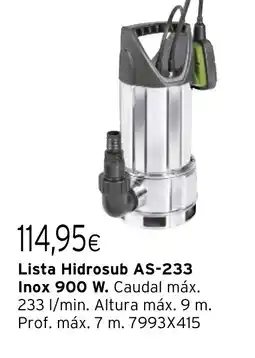 Cadena88 Lista Hidrosub AS-233 Inox 900 W oferta
