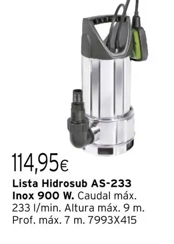 Cadena88 Lista Hidrosub AS-233 Inox 900 W oferta