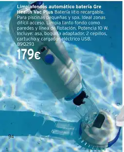 Cadena88 Limpiafondos automático batería Gre Health Vac Plus oferta