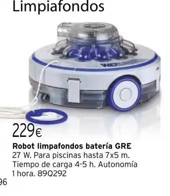 Cadena88 Robot limpafondos batería GRE oferta