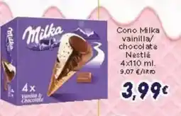 Supermercados Piedra Cono Milka vainilla/ chocolate Nestlé oferta