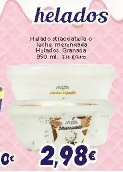 Supermercados Piedra Helado stracciatella o leche merengada Helados oferta